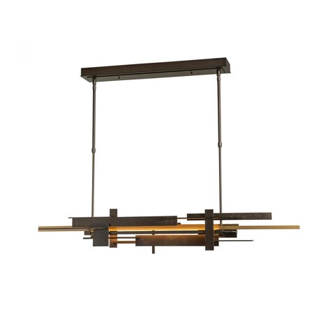 Hubbardton Forge Planar Linear Chandelier, 1-Light, LED, Bronze, 48.3"W (139721-LED-SHRT-05-20 5CUDLU) 139721-LED-SHRT-05-20